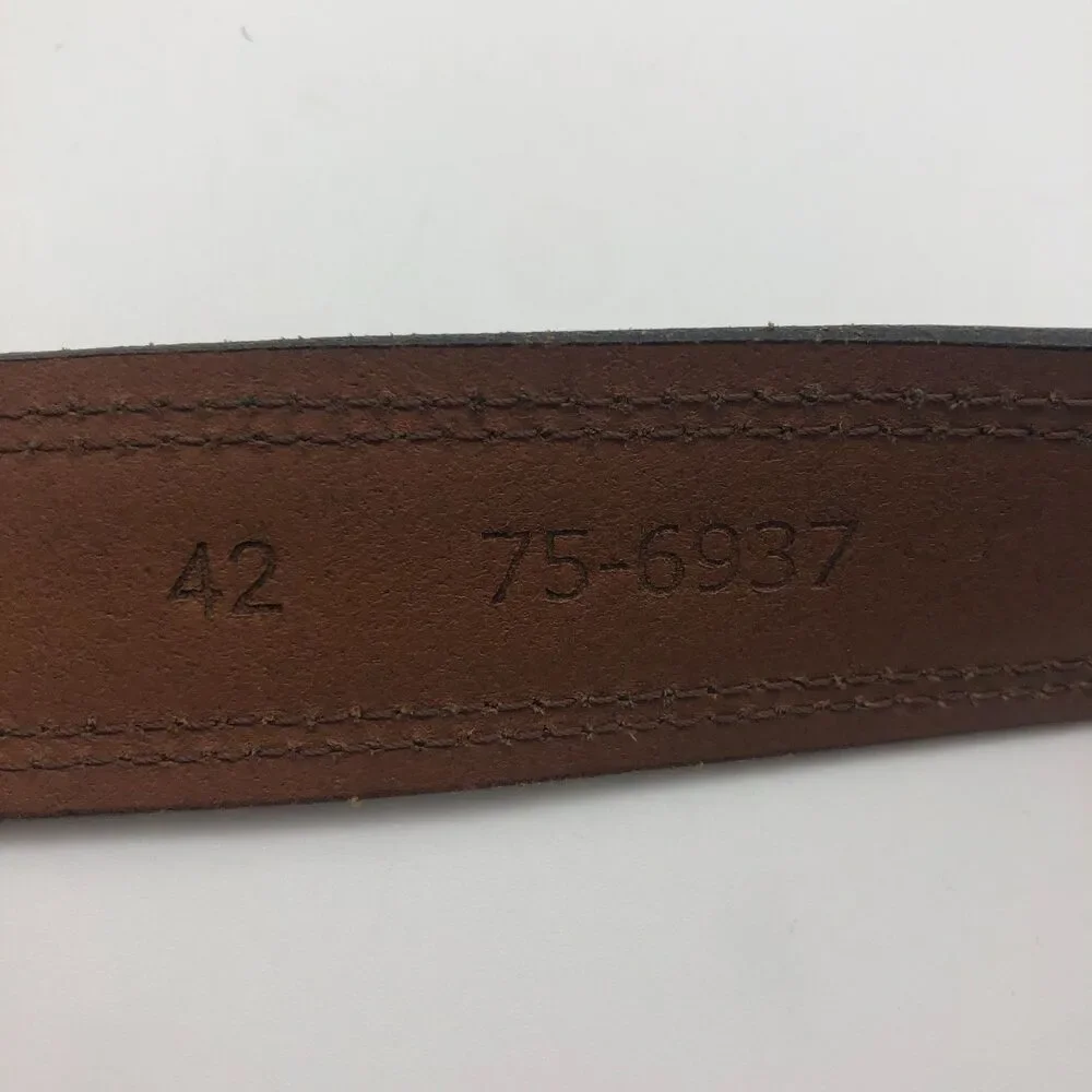 Johnston & Murphy Leather Belt Mens Brown Size 42 Made in USA